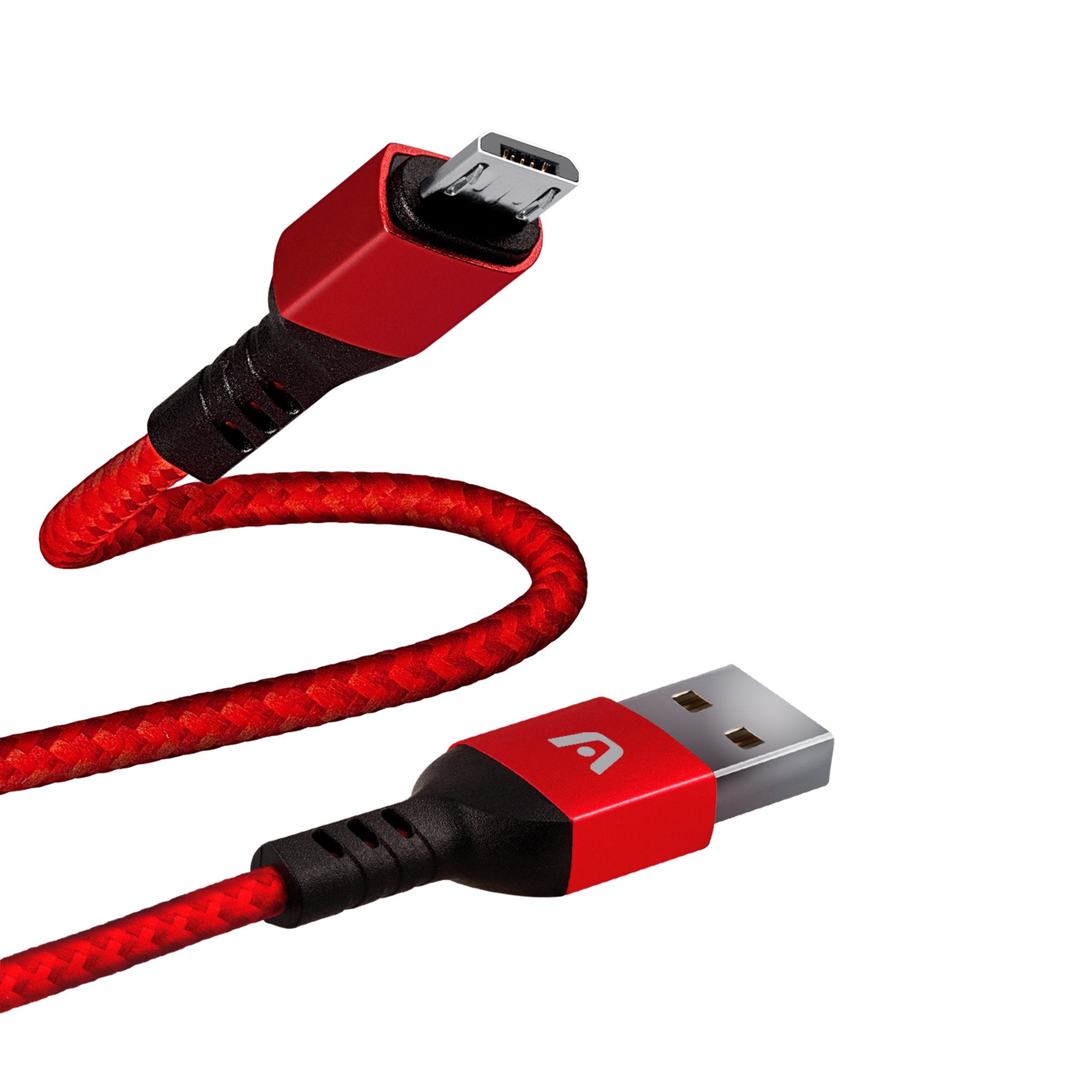 Cable USB C carga rápida y sincronización Nylon trenzado 2 M Rojo 2A