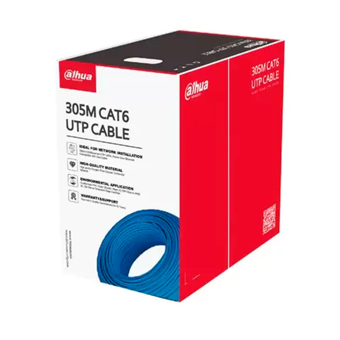 Cable Utp Cat 6 100% Cobre 305 Mts Azul Dahua